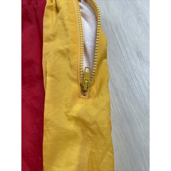 Vintage Logo 7 Track Pants Mens XL Maroon Yellow Nylon Retro Windbreaker 90s Run - Picture 4 of 9